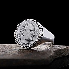 925 Ayar Gümüş Atatürk Silüetli Yüzük