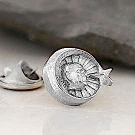 925 Ayar Gümüş Atatürk ve Ay Yıldız Rozet