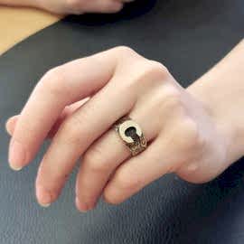 925 Ayar Gümüş C Harfi Monogram Yüzük