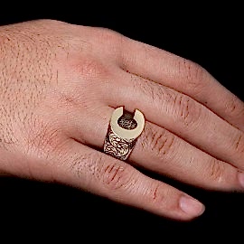 925 Ayar Gümüş C Harfli Yüzük