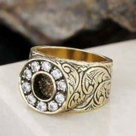 925 Ayar Gümüş El Yapımı Monogram O Harfli Yüzük