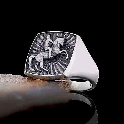 925 Ayar Gümüş Kare Atatürk Yüzük