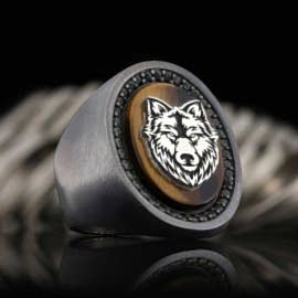 925 Ayar Gümüş Kurt Yüzük