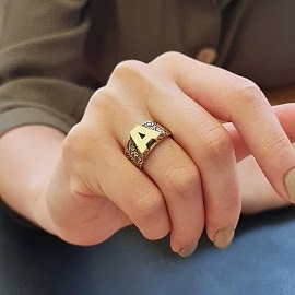 925 Ayar Gümüş Monogram A Harfi Kadın Yüzüğü