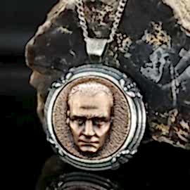 925 Ayar Gümüş Özel Tasarım Atatürk Portre Kolye