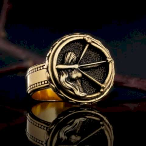 925 Ayar Gümüş Özel Üretim El Yapımı Yay Burcu Yüzük