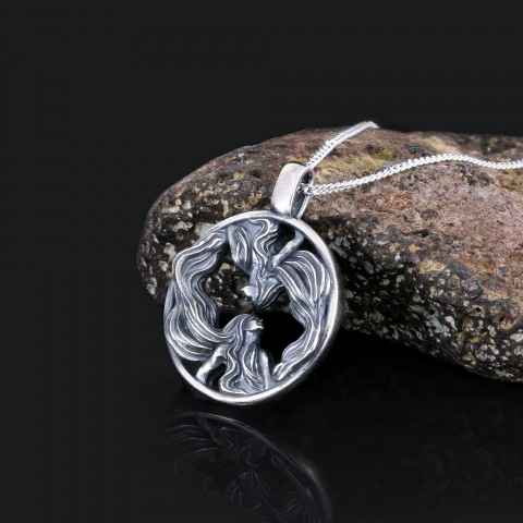 925 Ayar Gümüş Özel Üretim İkizler Burcu Kolye