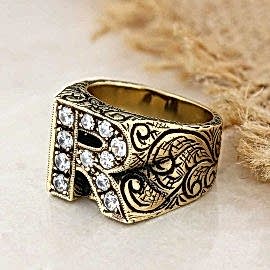 925 Ayar Gümüş R Harfi Yüzük