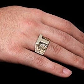 925 Ayar Gümüş T Harfli Yüzük