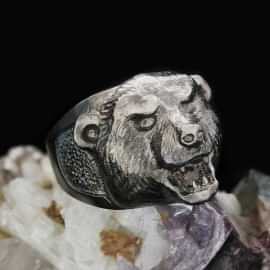 925 Ayar Gümüş Tasarım Ayı Yüzük