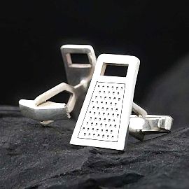 925 Ayar Gümüş Tasarım Rende Kol Düğmesi