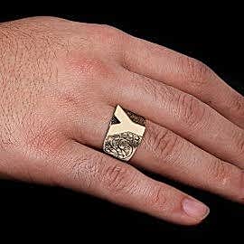 925 Ayar Gümüş Motifli Y Harfi Yüzük