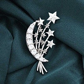 925 Ayar Gümüş Yıldızlı Broş