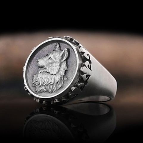 Alfa Kurt Yüzük, Kişiye Özel Üretim Bozkurt Yüzük, 925 Ayar Gümüş Ulu Kurt Erkek Yüzük