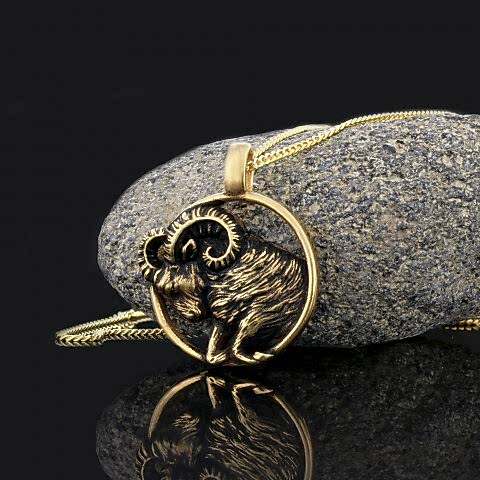 Altın Kaplama Koç Burcu Gümüş Kolye