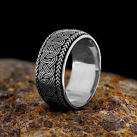 Örgü Motifli Gümüş Alyans