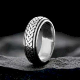 Örgü İşlemeli Özel Tasarım Gümüş Alyans