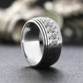 Çift Çizgili Örgü Desenli Elişi 925 Ayar Gümüş Alyans