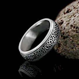 Gümüş Motifli Alyans