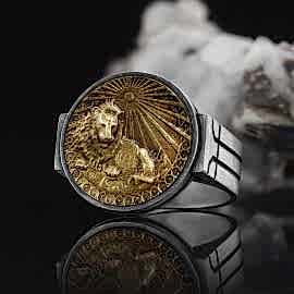 Aslan Burcu Yüzük Gümüş 925 Ayar