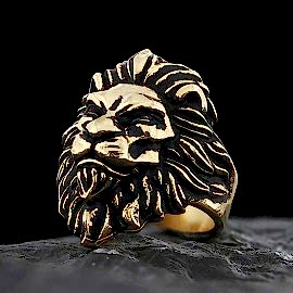 Özel Üretim Boyutlu Aslan Gümüş Erkek Yüzük
