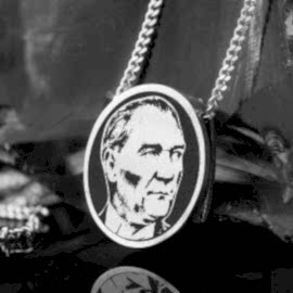 Özel Üretim Atatürk Fotoğraflı Gümüş Kolye