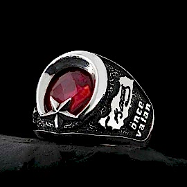 Özel Üretim Taşlı Ay Yıldız Yüzük