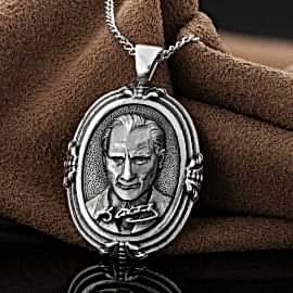 Atatürk Silüeti Kolye Gümüş