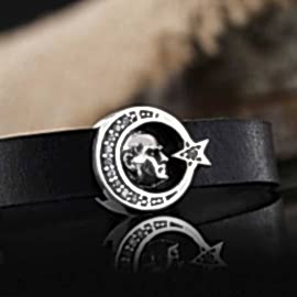 Atatürk Silüetli Bileklik Ay Yıldızlı