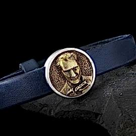 Atatürk Silüetli Deri Bileklik