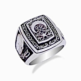 Atatürk Silüetli Tuğralı Ay Yıldız Yüzük