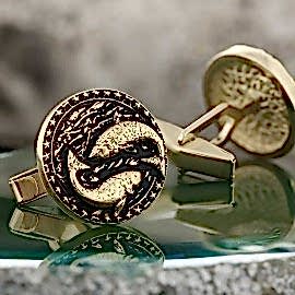 Balık Burcu Kol Düğmesi Gümüş 925 Ayar