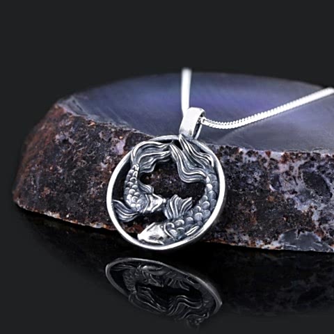 Balık Burcu Kolye 925 Ayar Gümüş Özel Üretim