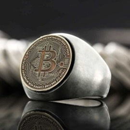 Özel Tasarım Yuvarlak Bitcoin Hatıra Para Yüzük