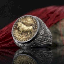 Boğa Burcu Gümüş Yüzük