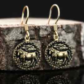 Boğa Burcu Küpe Gümüş 925 Ayar