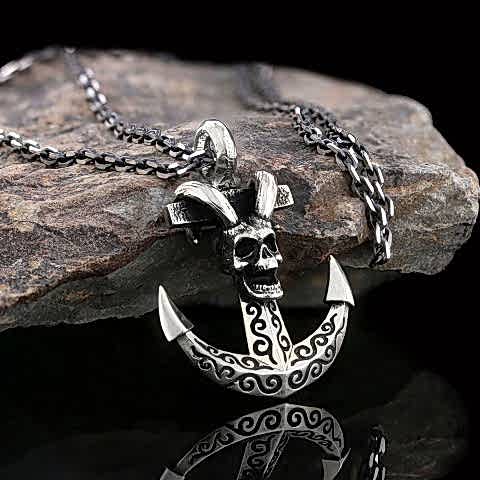 Çapa Kolye Erkek Gümüş 925 Ayar