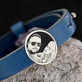 Oval Özel Üretim Çift Resimli Bileklik