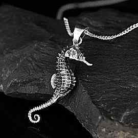 Gümüş Özel Tasarım Deniz Atı Kolye