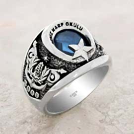 Ay Yıldız Taşlı Deniz Harp Okulu Yüzüğü 3000 - 243