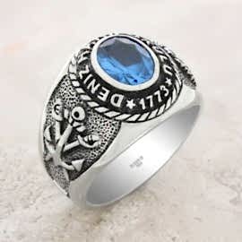 Deniz Harp Okulu Gümüş Erkek Anı Yüzüğü