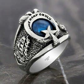 Taşlı Deniz Harp Okulu Yüzüğü Gümüş Erkek