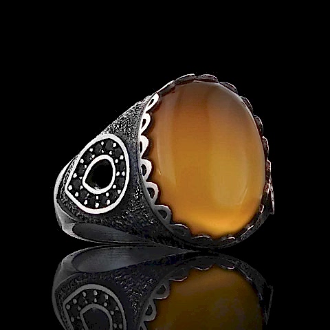 Doğal Sarı Akik Yüzükler, Şık ve Modern Sarı Akik Yüzükler