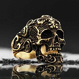 Erkek Kuru Kafa Yüzük Gümüş 925 Ayar