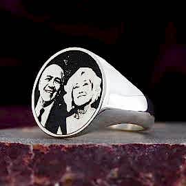 Fotoğraflı Yüzük Oval