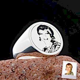 Fotoğraflı Yüzük Yuvarlak