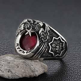 Göktürkçe Türk Yüzüğü Devlet Armalı