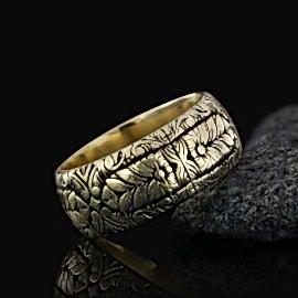 Özel Tasarım Çiçek Motifli Gümüş Alyans