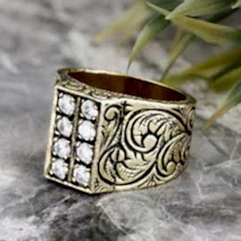 Gümüş El Yapımı Monogram Motifli I Harfli Yüzük