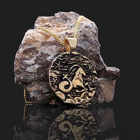 Gümüş El Yapımı Oğlak Burcu Kolye